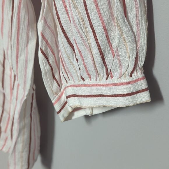 NWT Maurices Pink and White Striped Blouse - Picture 3 of 6